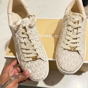 Michael Kors Beige Patterned Women's Sneakers